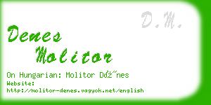 denes molitor business card